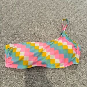 Colorful One Shoulder Bikini Top